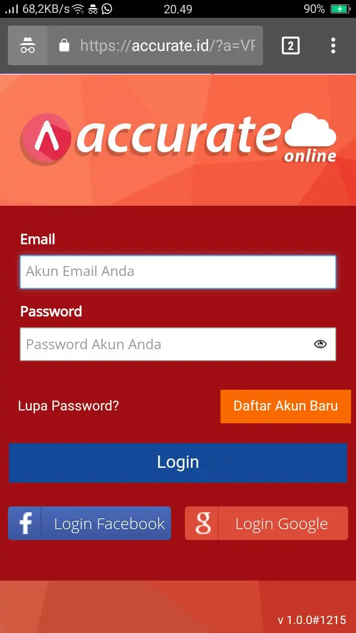 Registrasi Akun Pada Accurate Lite 4