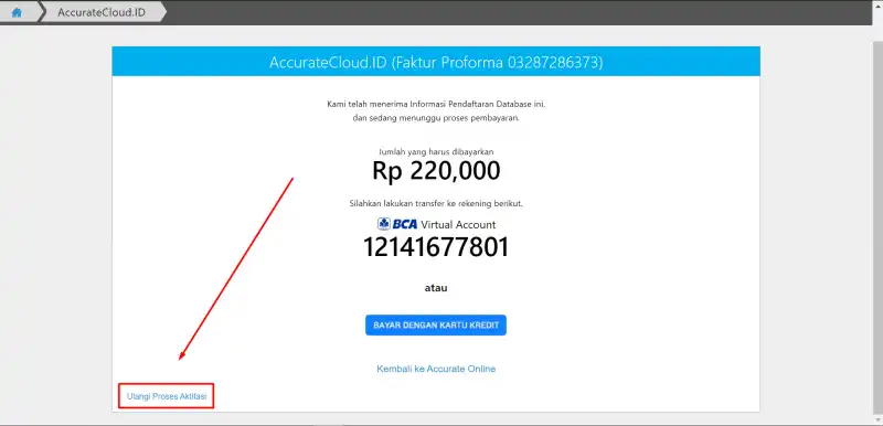 Aktifasi Ulang Accurate Online